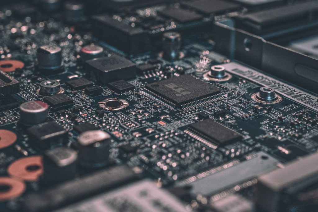 Close-up of a green circuit board