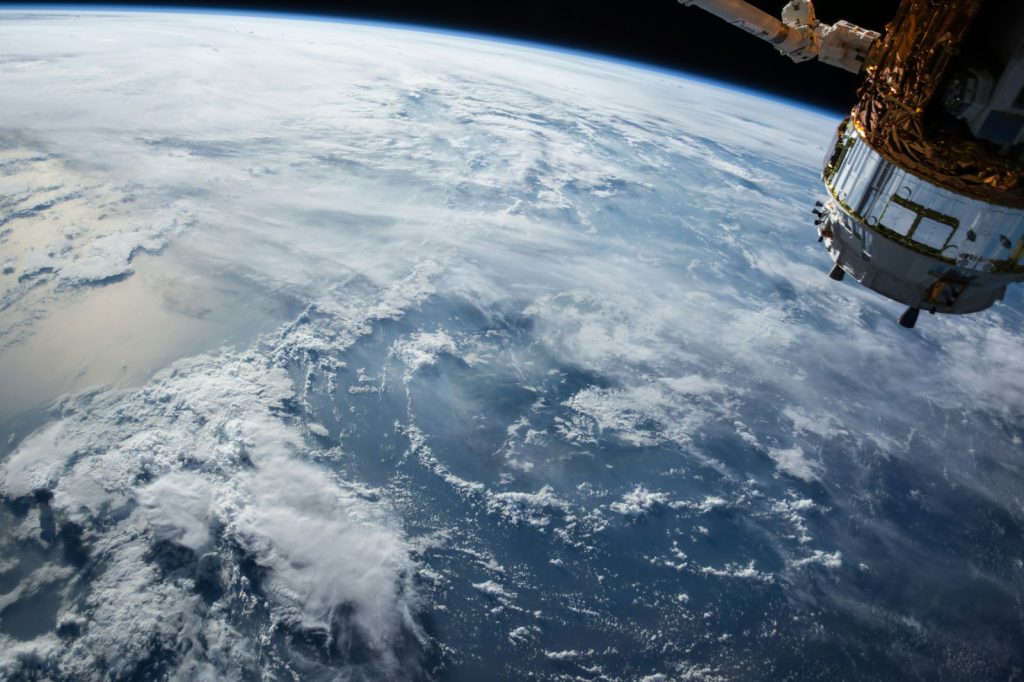 Earth seen from orbit at night