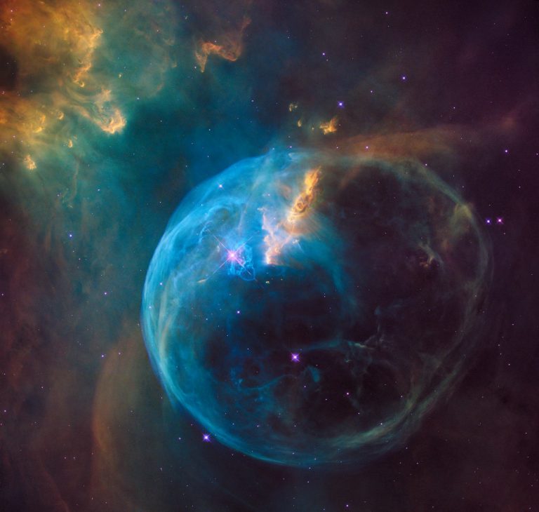 Colourful nebula and star field